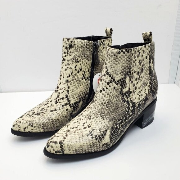 Blondo 7 Elvina Waterproof Leather Bootie Snakeskin Print - Picture 2 of 15